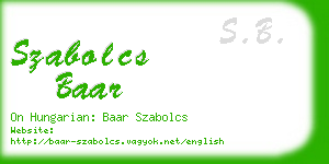 szabolcs baar business card